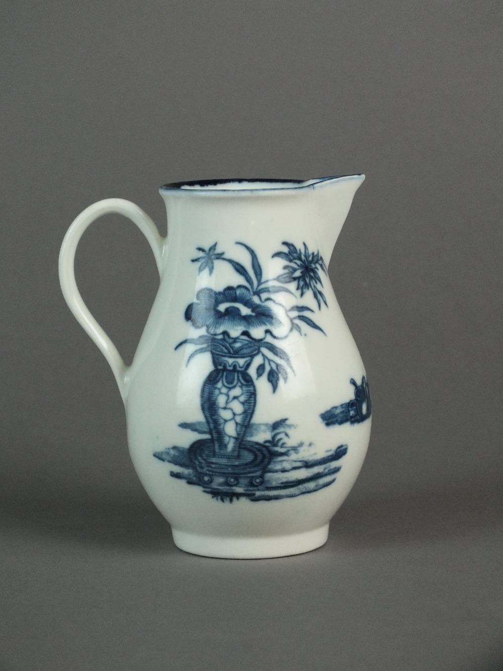 A Caughley sparrow beak jug transfer-printed in the Bell Toy pattern, circa 1776-80, unmarked, 9.