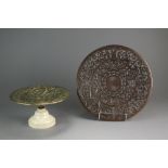 A late 19th century Coalbrookdale pierced cast iron fruit dish, 29cm diameter,