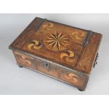 A rosewood and inlaid table box, 18th century and later,