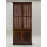 A Victorian mahogany cabinet bookcase, mid 19th century,