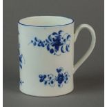 A rare Caughley mug painted in the Bright Sprigs pattern, circa 1785-92, S mark, 8.