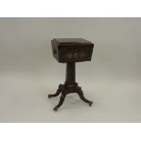 A Regency rosewood and brass inlaid teapoy, early 19th century,