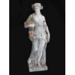 A set of marble and variegated marble figures of the Four Seasons, 20th century, Spring, Summer,