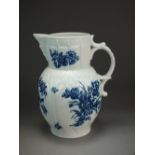 A Caughley mask head jug transfer printed with the Bouquets pattern, circa 1780-90, unmarked,