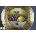 A Minton dessert service painted by James Edward Dean (active 1882-1926) with still life of fruit,