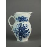 A Caughley mask head jug transfer-printed with the Pine Cone pattern, circa 1785-92, S mark, 14.