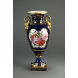 A large John Rose, Coalport vase, early 19th century, with twin dolphin handles ,
