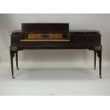 A mahogany and chequer strung square piano by Mario Clementi, Cheapside,