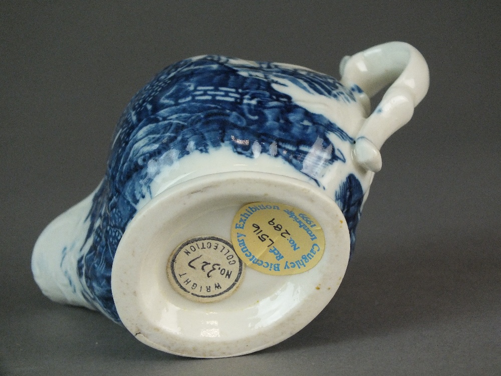 A Caughley cream or sauce boat transfer-printed with the Fenced Garden pattern, a very rare shape, - Image 2 of 3