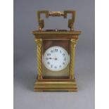 A late 19th century French repeating carriage clock,