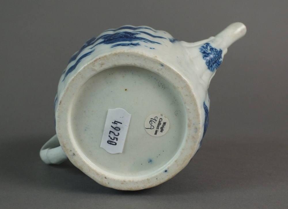 A Caughley teapot and cover transfer-printed with the Pagoda pattern, circa 1785-95, S mark, - Image 2 of 4