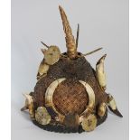 An Iban warriors hat from Borneo,