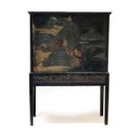 A Chinese lacquer cabinet on stand, Qing Dynasty,