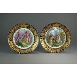 A pair of 'Sevres' plates, late 19th/early 20th century, depicting 'Summer' and 'Winter',