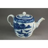 A small Caughley teapot and cover, circa 1780-85, unmarked,