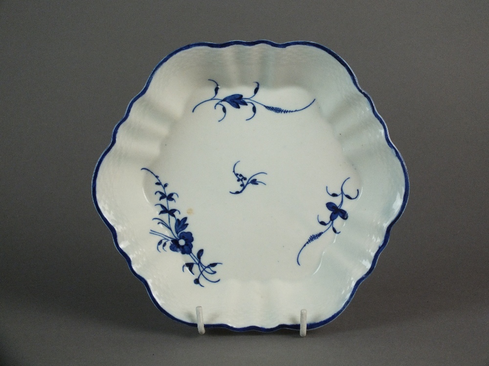 A Caughley teapot stand painted with the Chantilly Sprigs A pattern, circa 1786-92, - Image 2 of 2