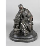 A French bronze figure of Galileo, 19th century,