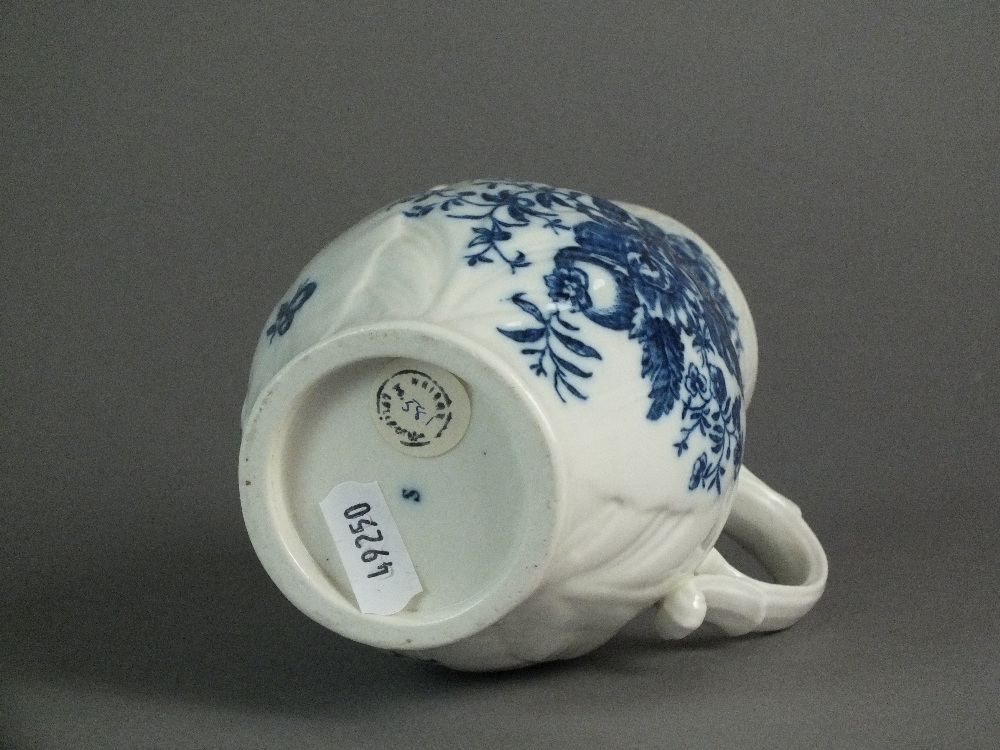 A Caughley mask head jug transfer-printed with the Pine Cone pattern, circa 1785-92, S mark, 14. - Image 3 of 4
