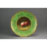 A Coalport fruit-painted cabinet plate by Frederick H Chivers, circa 1916,