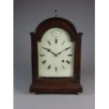 A mahogany dome top mantel timepiece, early 19th century,