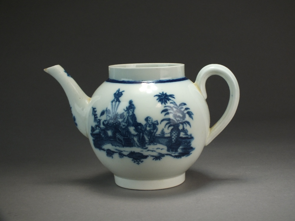 A Caughley teapot, lacking cover, in the Mother and Child pattern Provenance: Wright Collection no. - Image 3 of 3