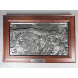 A Coalbrookdale cast iron commemorative plaque cast in relief with the iron bridge,