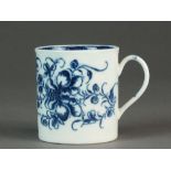 A Caughley coffee can transfer-printed in the Mansfield pattern, circa 1778-85, C mark,