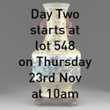 Day Two starts at Lot 548 on Thursday 23rd November at 10am