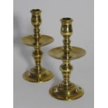 A pair of 17th century style candlesticks or kraagkandelaar,