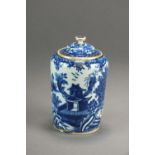 A Worcester tea canister and cover transfer-printed in The Argument pattern, circa 1775-85,