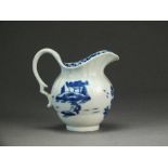 A Caughley helmet form milk jug painted with the Ark pattern, circa 1787-94, unmarked,