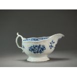 A Caughley sauce boat transfer-printed with the Fruit and Wreath pattern, circa 1777-85, 9.