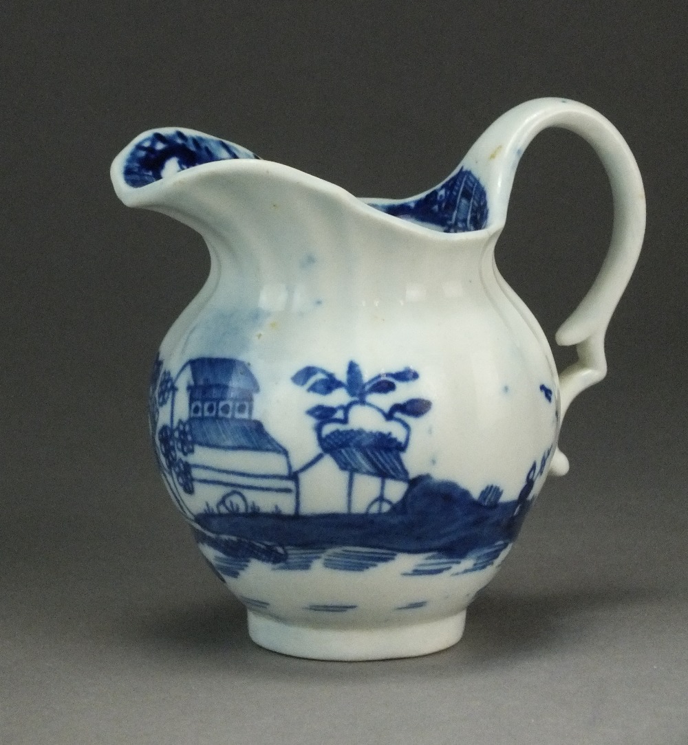 A Caughley helmet form milk jug painted with the Ark pattern, circa 1787-94, unmarked, - Image 3 of 5