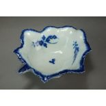A large Caughley pickle leaf dish painted with the Chantilly Sprigs B pattern, circa 1785-94,