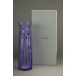 A Lalique crystal Daffodil vase in violet, signed Lalique, France,