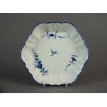 A Caughley teapot stand painted with the Chantilly Sprigs A pattern, circa 1786-92,