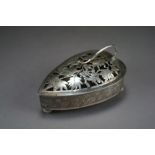 A Chinese silver pot pourri box and cover, signed Gong He, circa 1900,