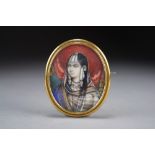 An Indian portrait miniature of Begum Sahiba Zeenat Mahal, circa 1840-60, of oval form,