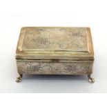 A Chinese Export silver cigarette box, mark of Biao in Chinese characters, TL in oval and "85"