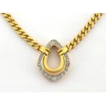 A diamond pendant necklace, the openwork rhomboid lozenge design pave set with single cuts, the