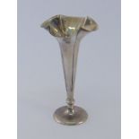 A Chinese Export silver flower vase, mark of SF, circa 1920, fluted tapering form, 14.5 cm. high,