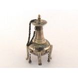 A Chinese Export silver perfume container by Khecheong, Canton, circa 1870, marked KHC on inside