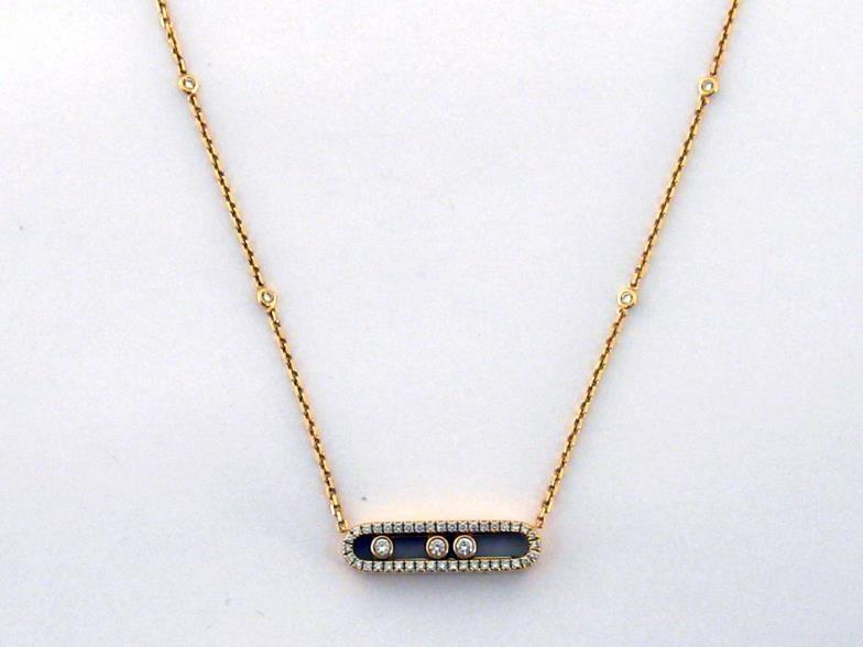 MESSIKA, 'Baby Move', an 18 carat gold and diamond necklace, the central open work oval pendant with