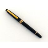 Montblanc Meisterstuck, a black resin fountain pen, no. XM2510164, cartridge filler, no box or