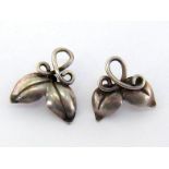 A pair of 20th century Swedish silver earrings by Birger Haglund (b. 1918), designed as stylised