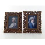 A pair of portraits on ivory by Charles Caruson of Beatrice Cenci, one after Guido Reni, “Beatrice