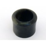 A Chinese grey jade plain carved archer ring, 19th/20th century, 2.8cm high and 3.2cm of diam.