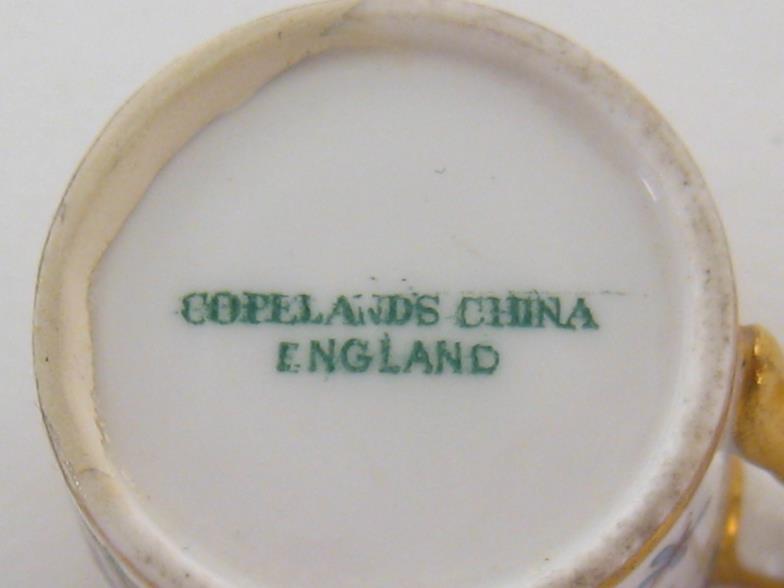 Three 19th. century miniature cups and saucers in the Crown Derby palette, unmarked apart from one - Image 5 of 6