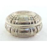 A Continental silver bellied oval sugar box, maker's mark only, MP with quatrefoil above, in