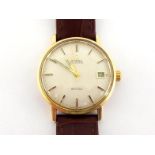 Omega De Ville, a gentleman's 9 carat gold automatic dress watch, the silvered dial with baton